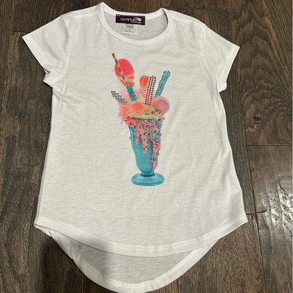 Boutique White Tee with Colorful Sundae Print Size 2 - Picture 1 of 3
